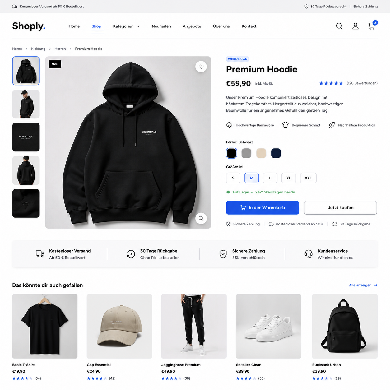 E-Commerce Produktseite